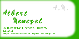 albert menczel business card